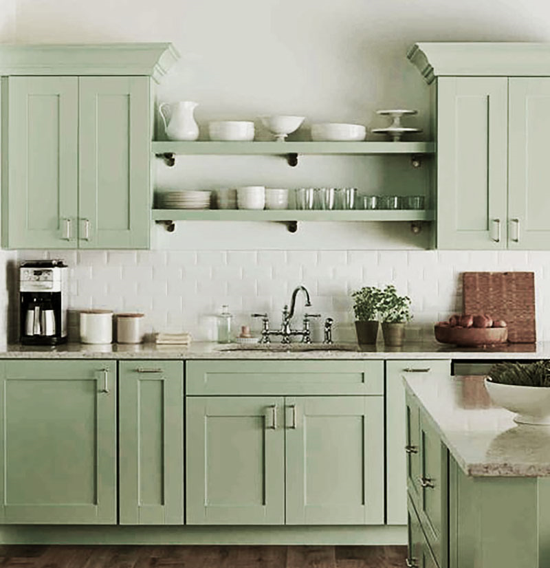 sage green kitchen cabinets