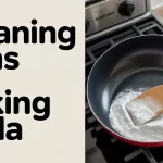 cleaning pan with baking soda