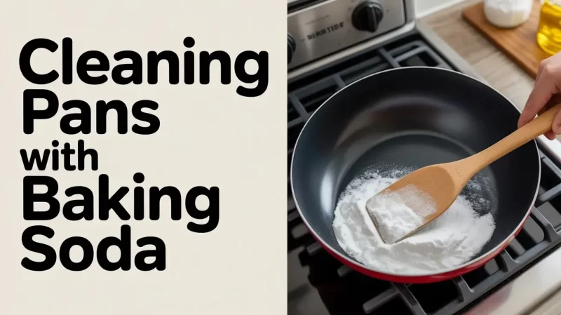 cleaning pan with baking soda