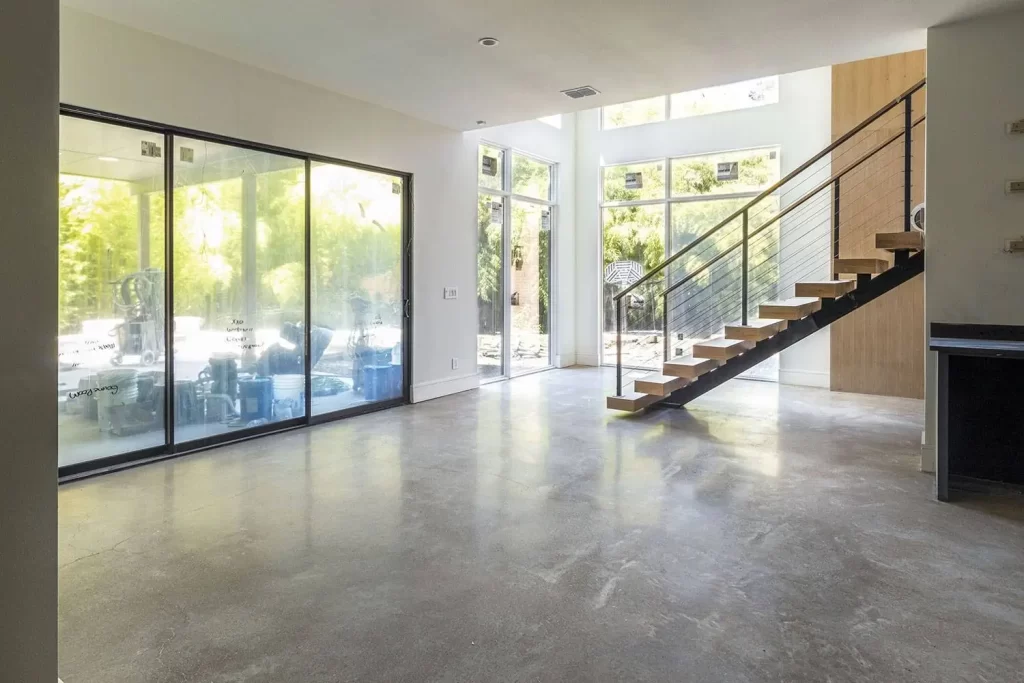concrete floor in house