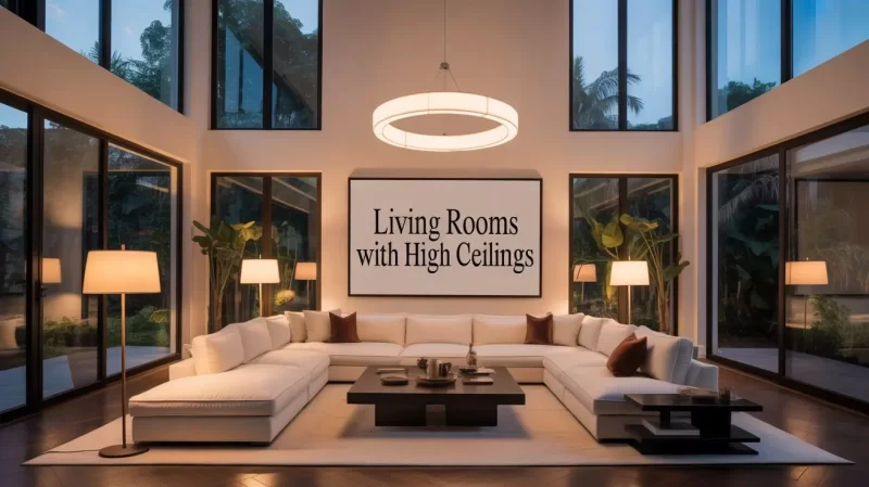 living rooms with high ceilings